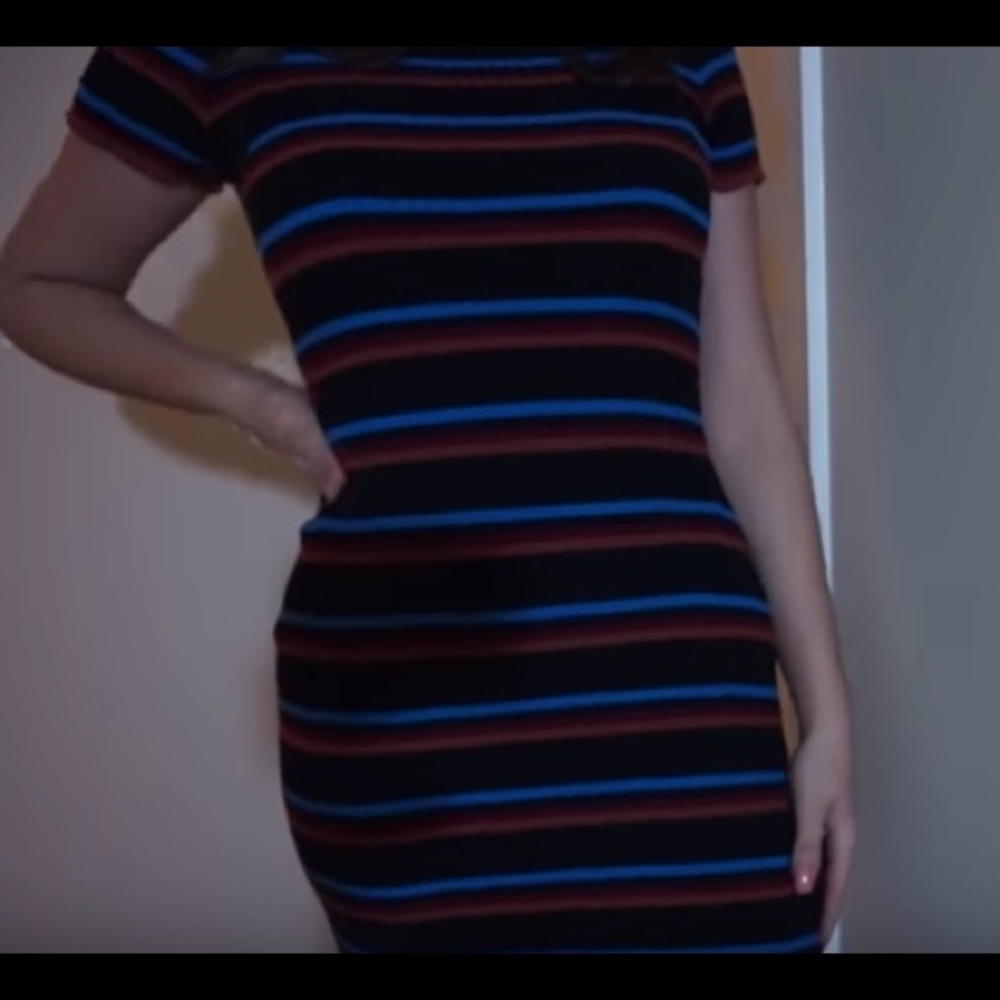 Striped bodycon dress